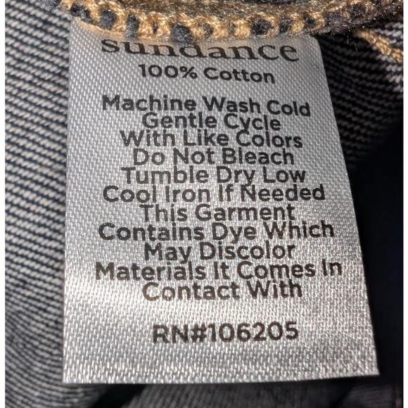 Sundance Poppy Dress Size 12 Denim Midi Belted Cotton Washed Black NWT! - Picture 7 of 7